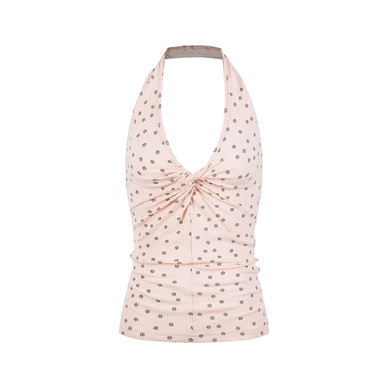 UNBDNS Floral Halter Tank Top