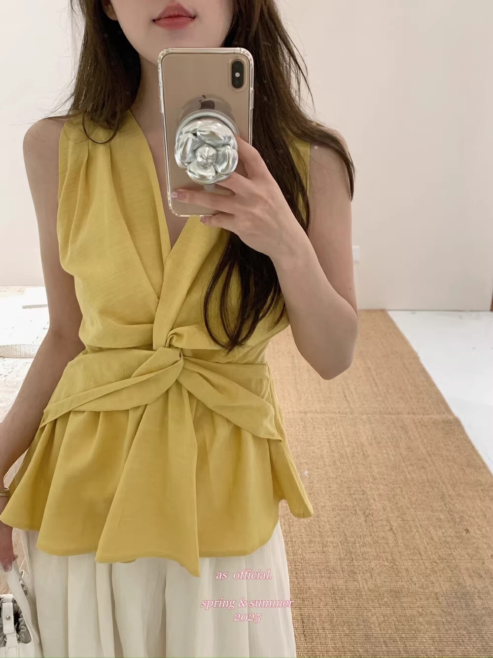 Summer V-neck Twist Sleeveless Tank Top
