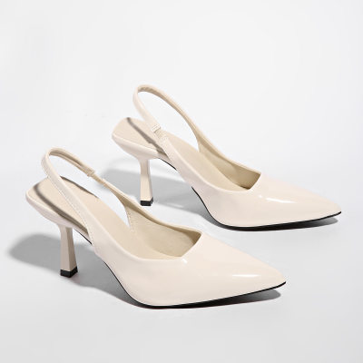 Patent Leather Pointed Heel Sandals