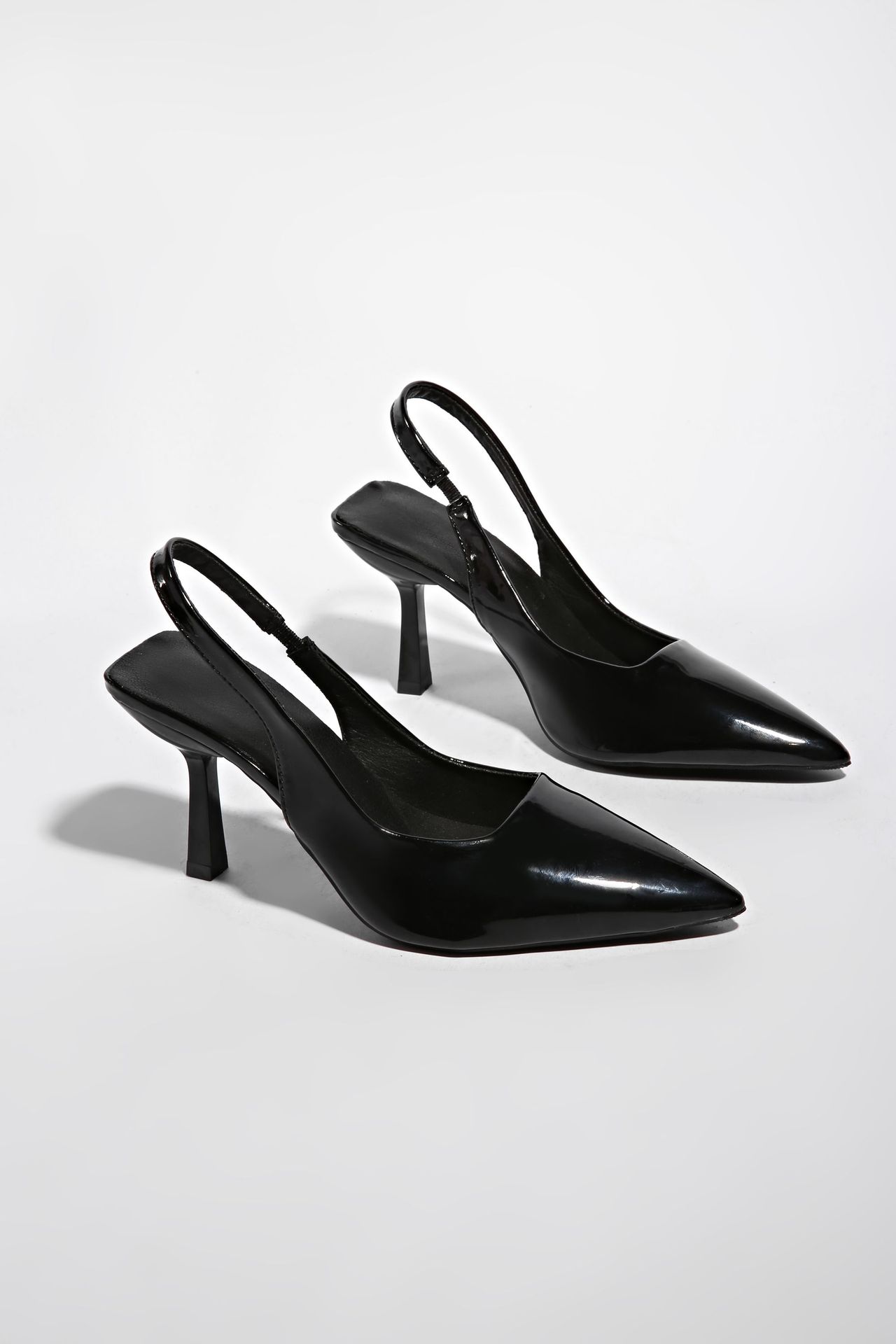 Patent Leather Pointed Heel Sandals