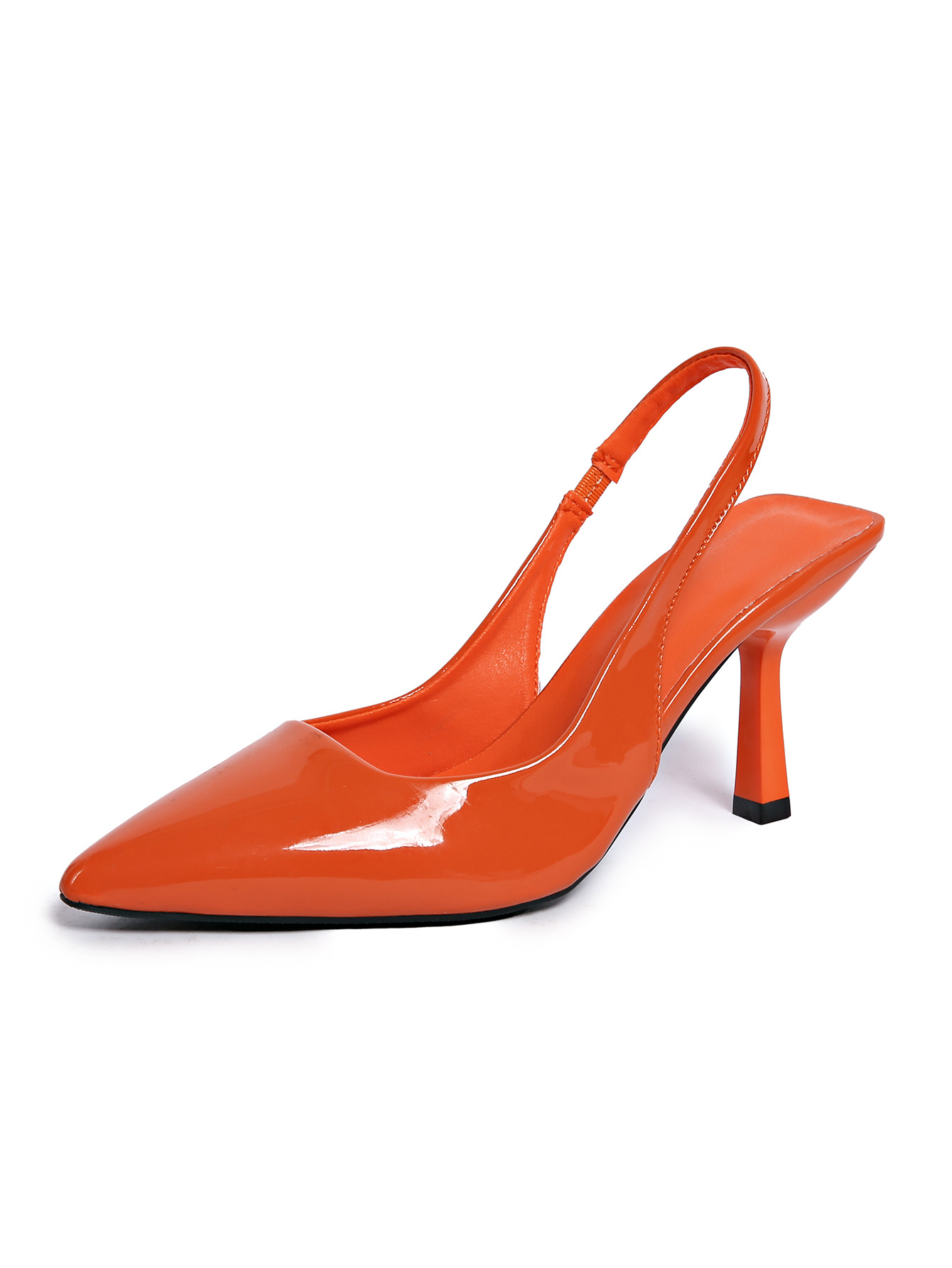Patent Leather Pointed Heel Sandals