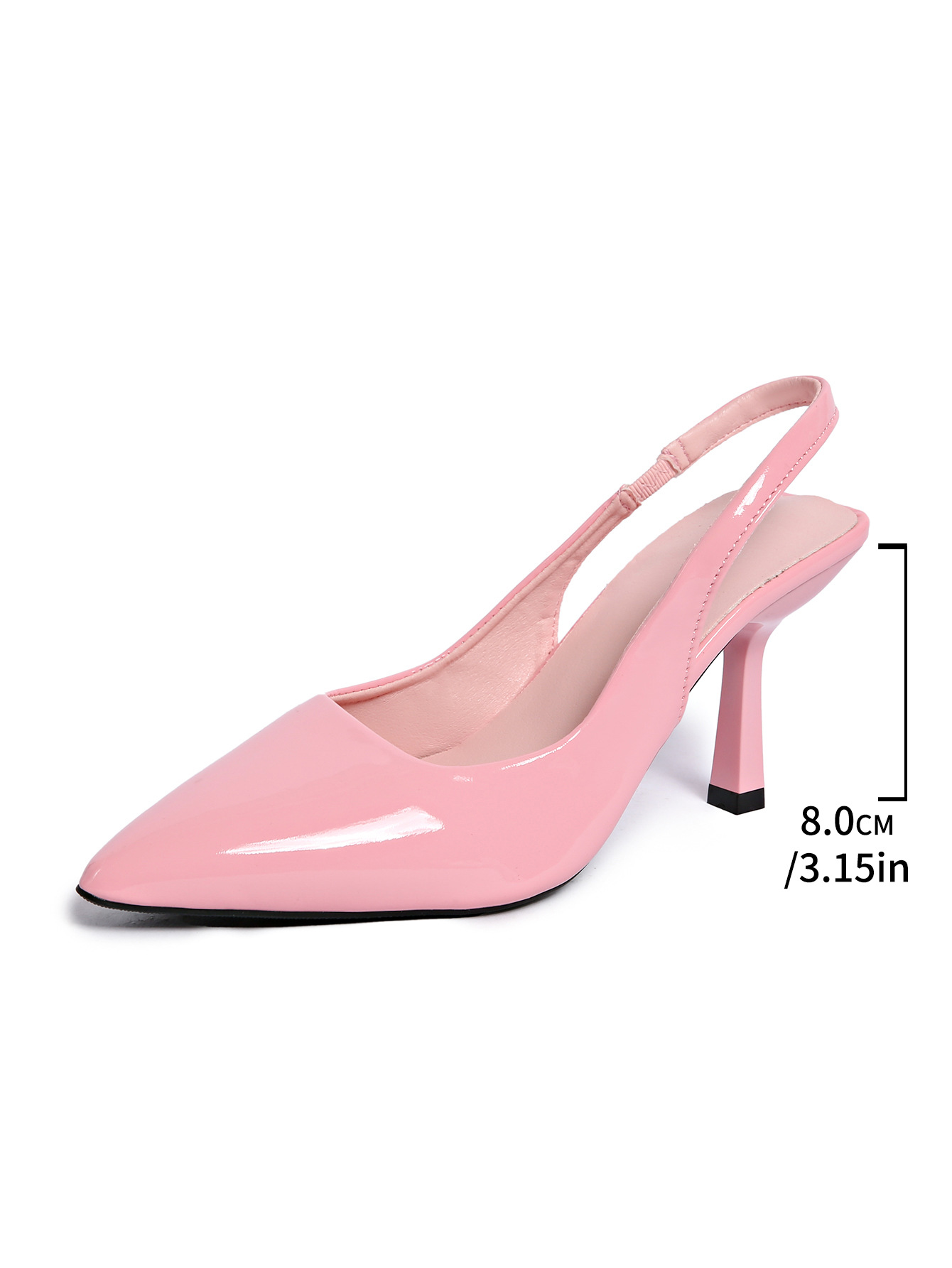 Patent Leather Pointed Heel Sandals