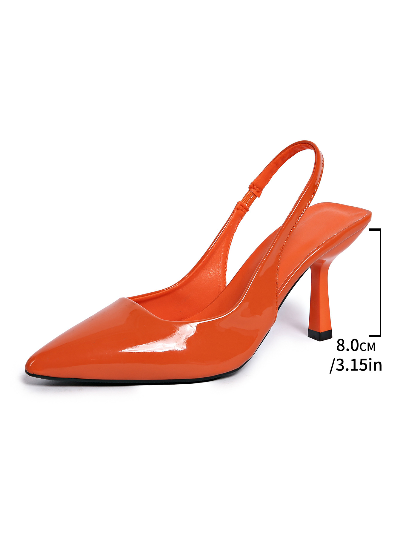 Patent Leather Pointed Heel Sandals