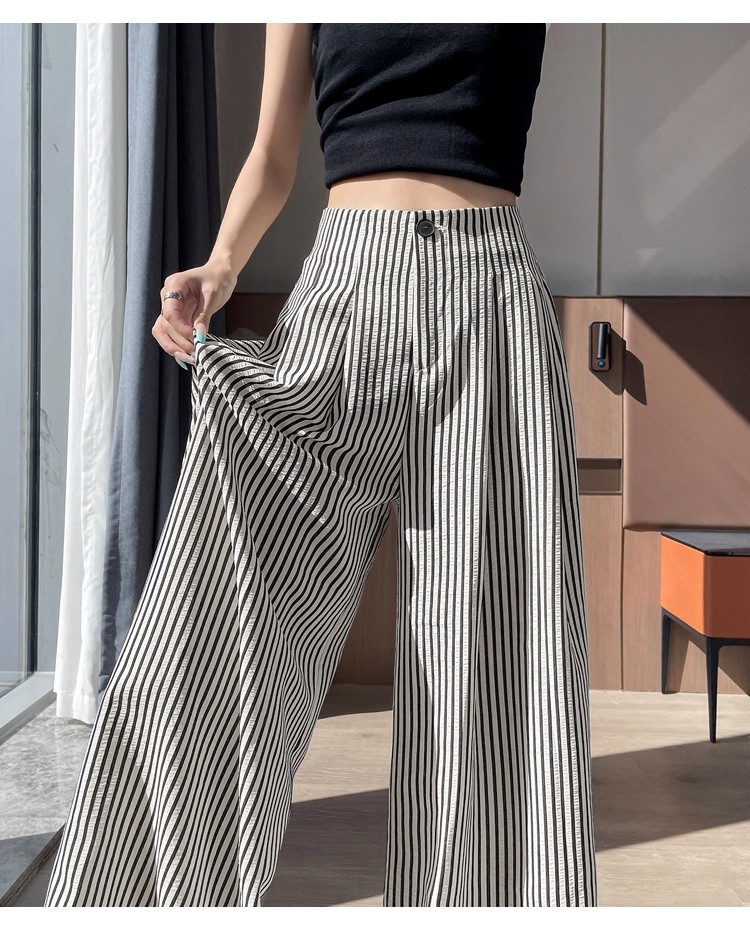 Women's Ice Silk Striped Pants