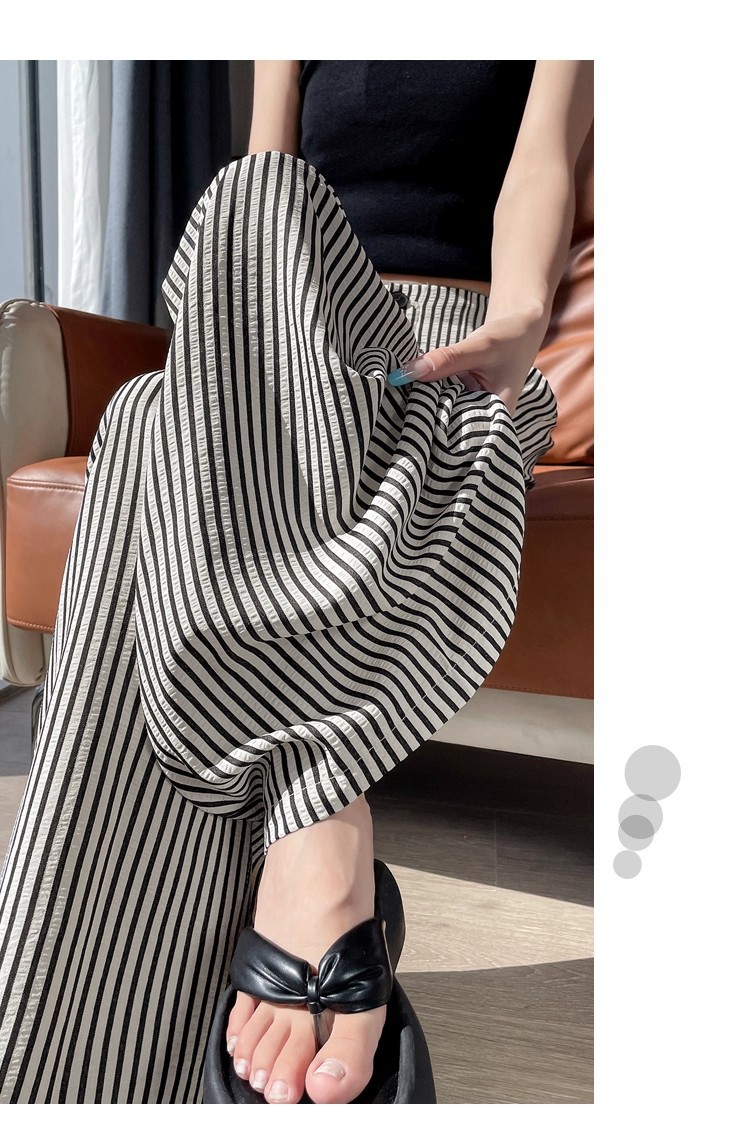 Women's Ice Silk Striped Pants