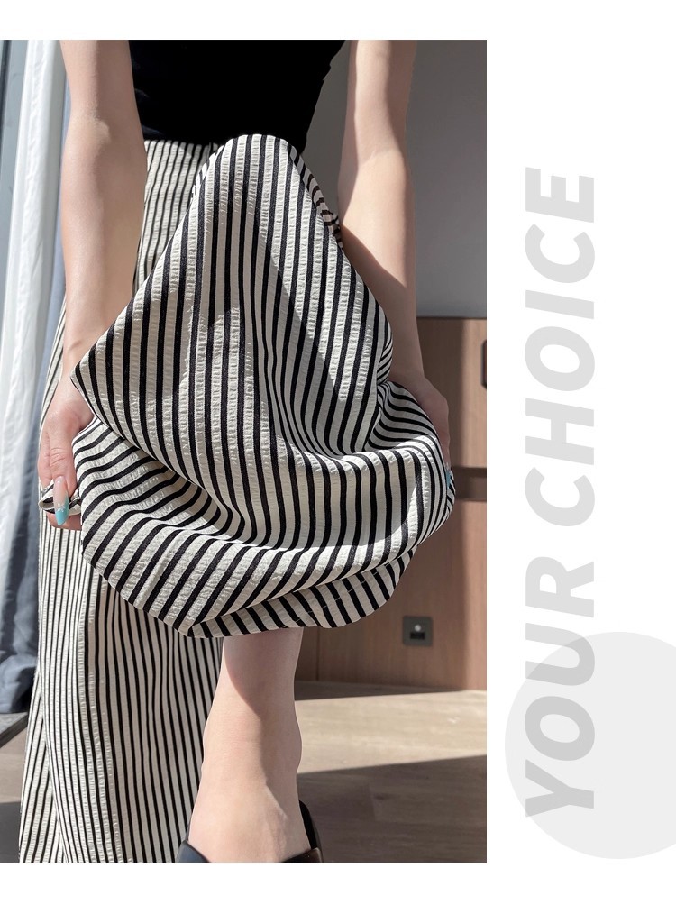 Women's Ice Silk Striped Pants