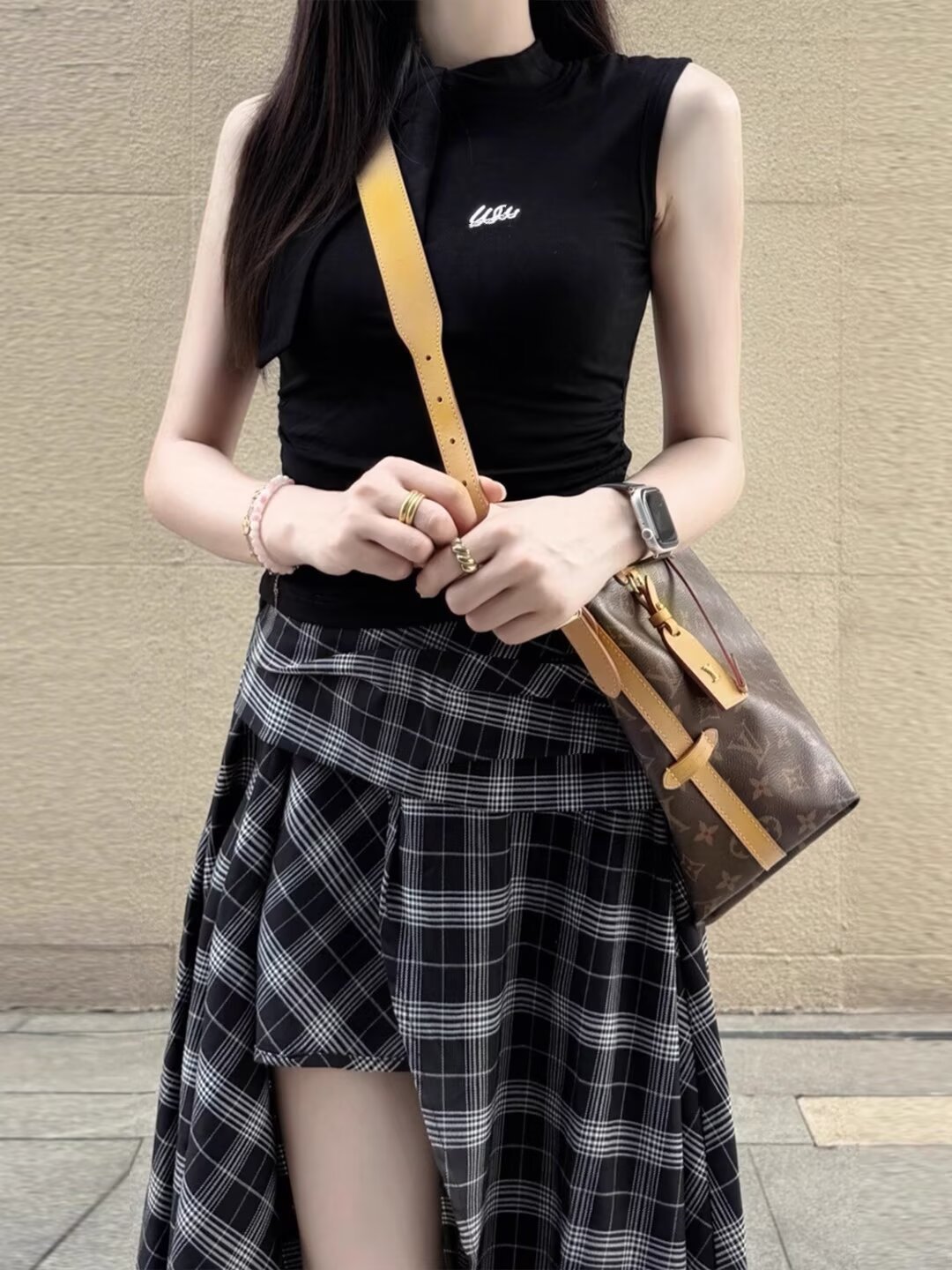 2025 Spring French Plaid Women Skirt