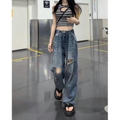 High Waist Ripped Denim Jeans