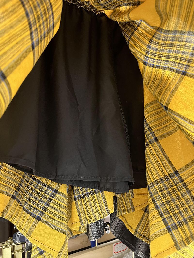 High-Waist Tie A-Line Plaid Skirt