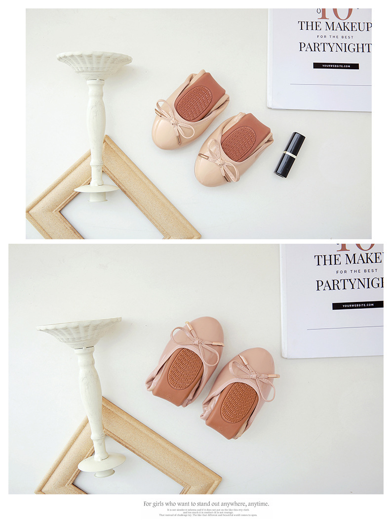 Women's Foldable Bow Flat Shoe