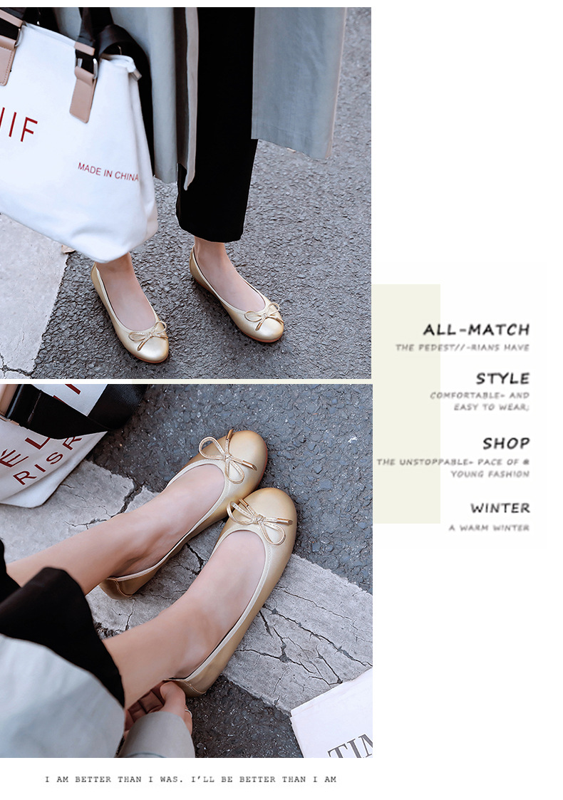 Women's Foldable Bow Flat Shoe
