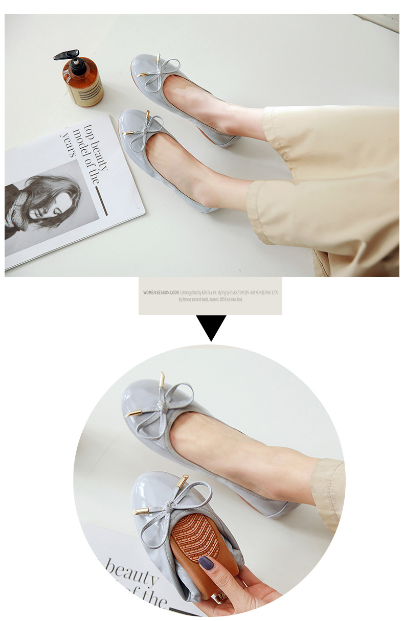 Women's Foldable Bow Flat Shoe