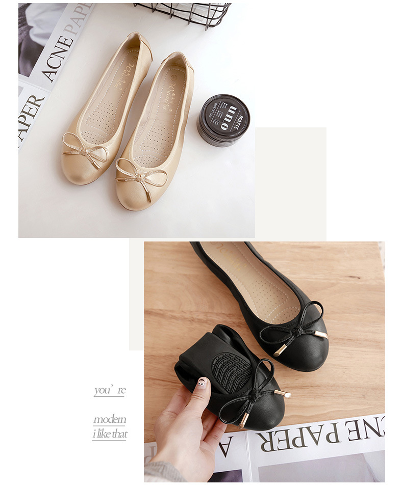 Women's Foldable Bow Flat Shoe