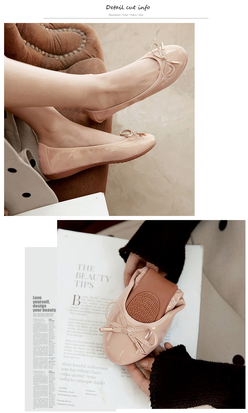 Women's Foldable Bow Flat Shoe
