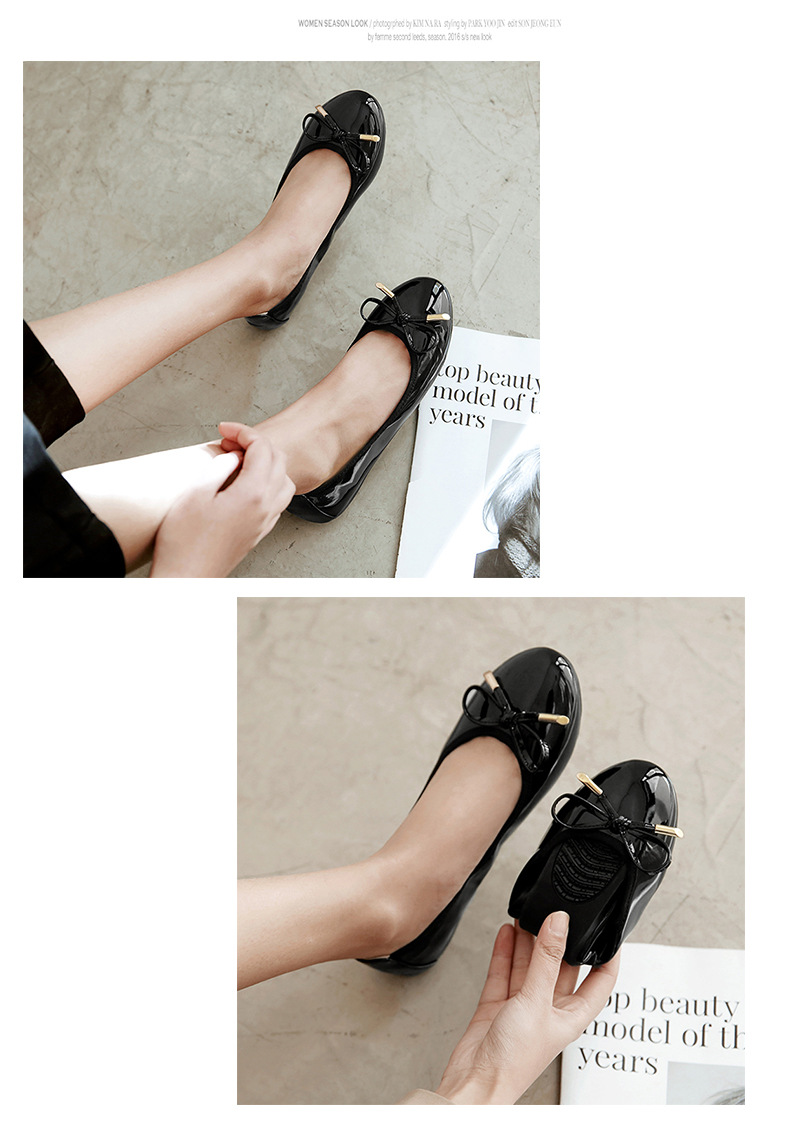 Women's Foldable Bow Flat Shoe