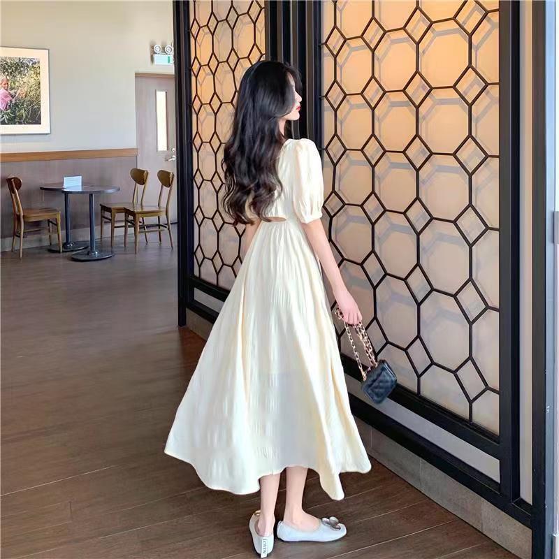 French V-neck Backless Dress