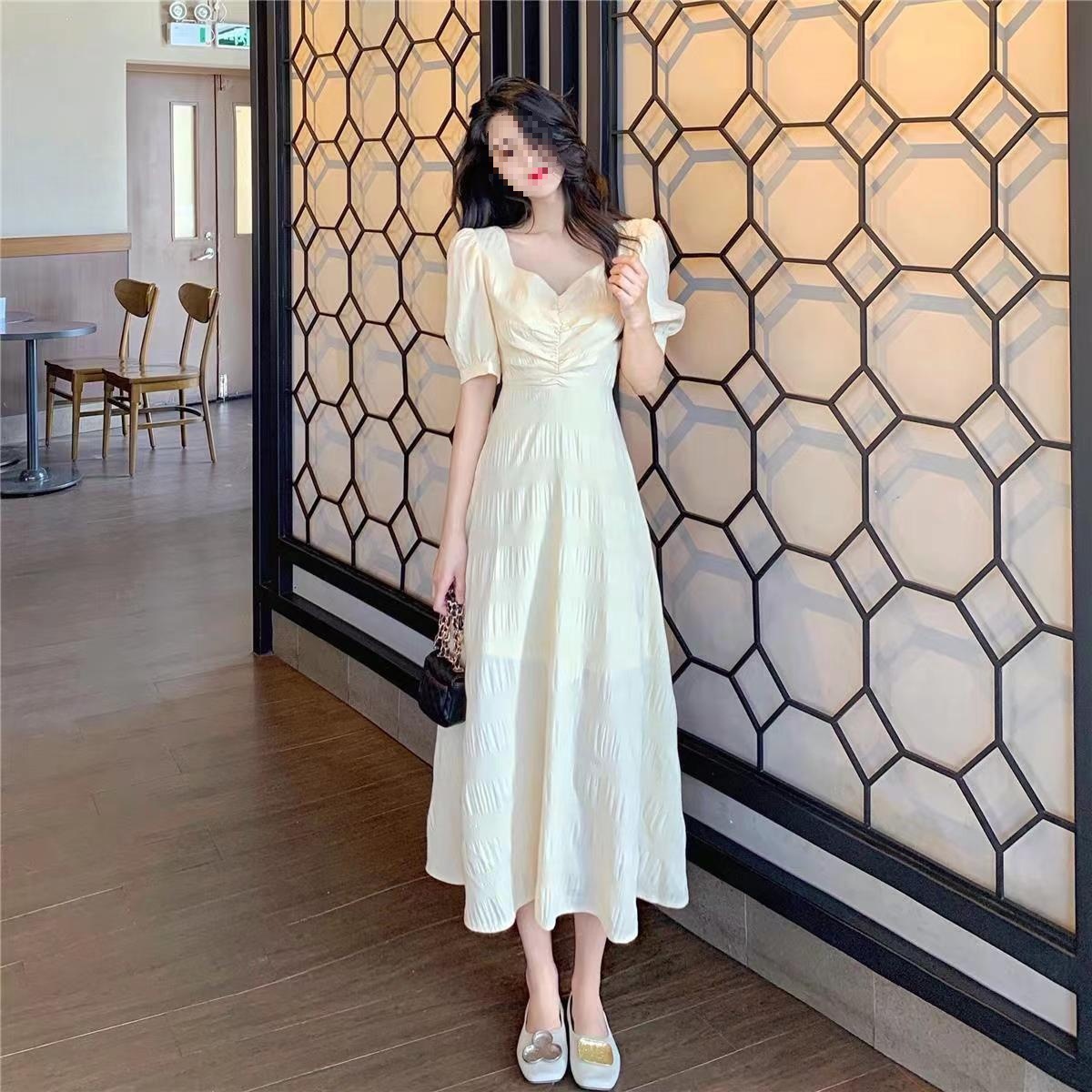 French V-neck Backless Dress
