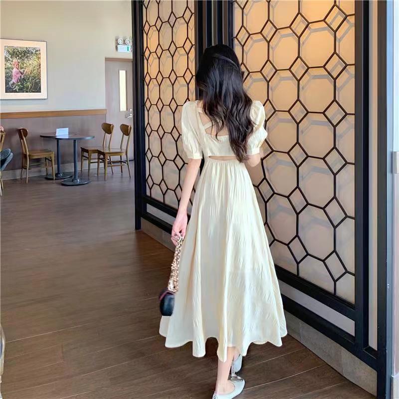 French V-neck Backless Dress