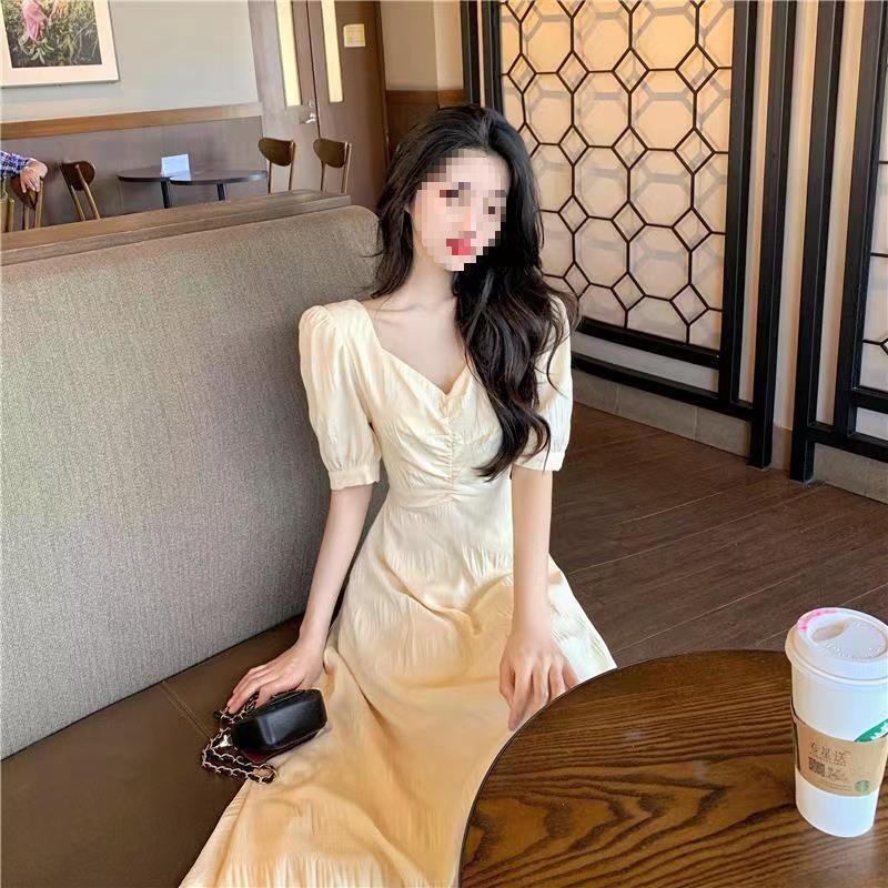 French V-neck Backless Dress