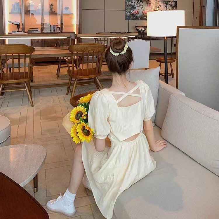 French V-neck Backless Dress