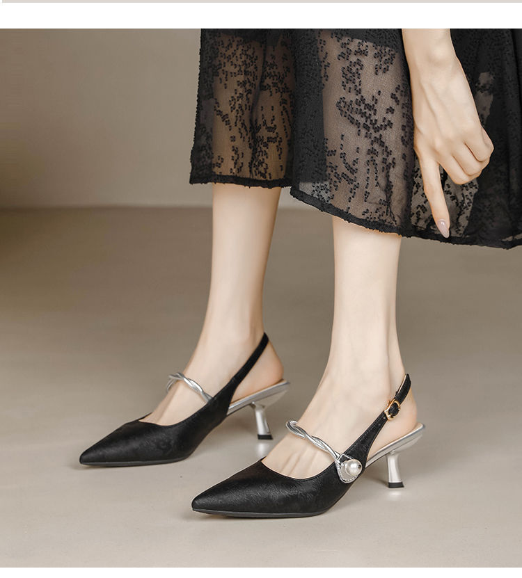Chinese Stiletto Satin Sandals