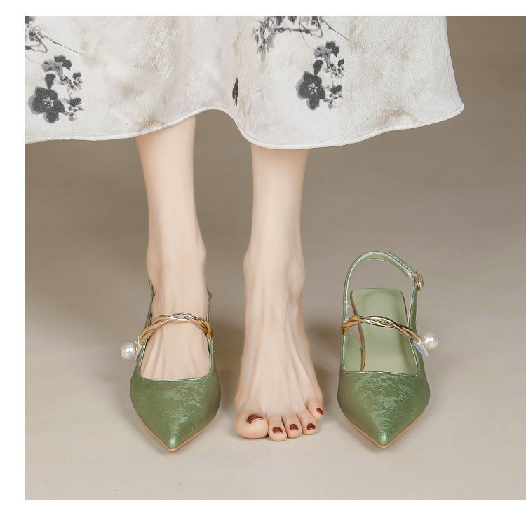 Chinese Stiletto Satin Sandals