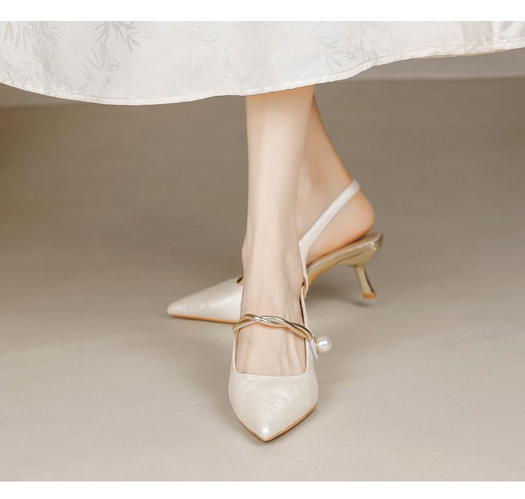 Chinese Stiletto Satin Sandals