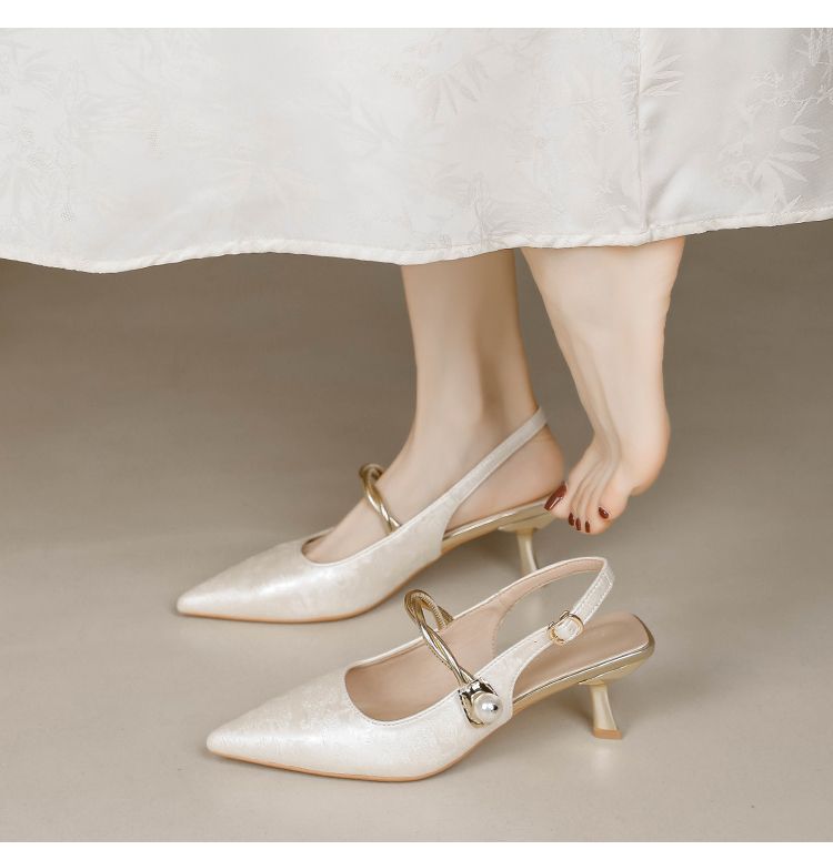 Chinese Stiletto Satin Sandals