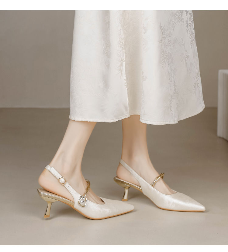 Chinese Stiletto Satin Sandals
