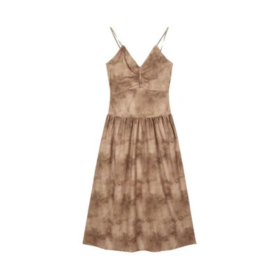 Bohemian Tie-Dye Halter Dress