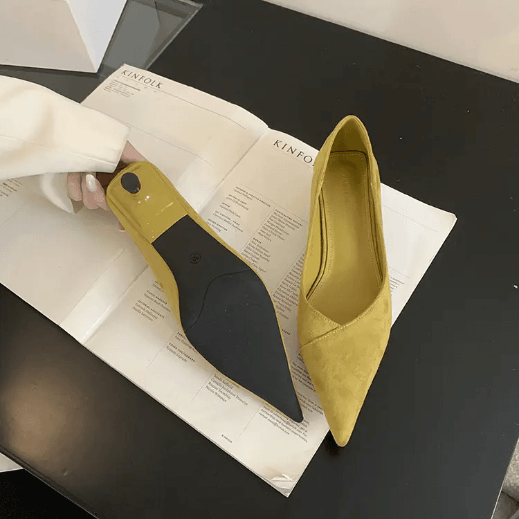 Women's Suede Kitten Heel Slip-on Shoes