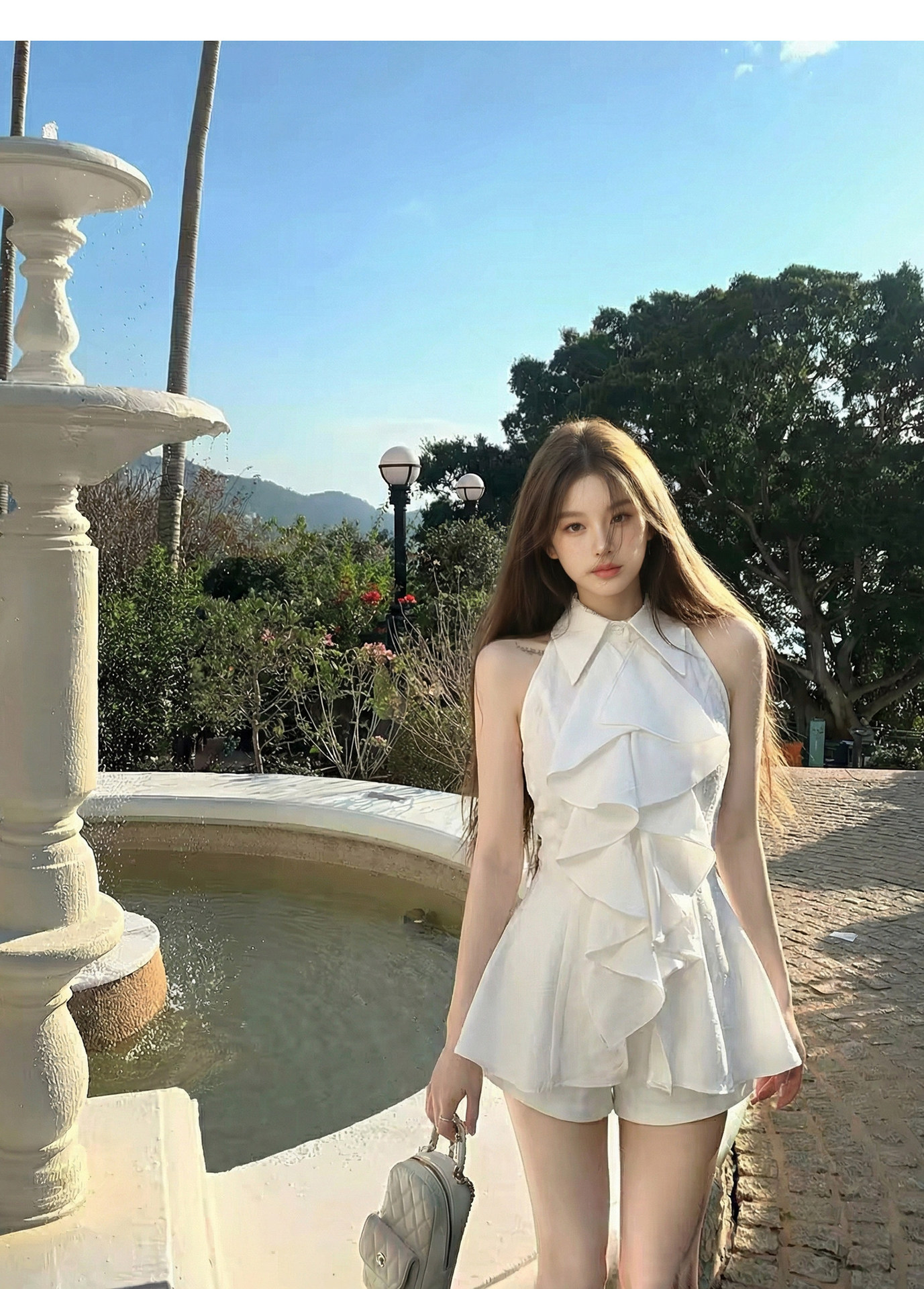 Women's Halter Ruffled Short Jumpsuit