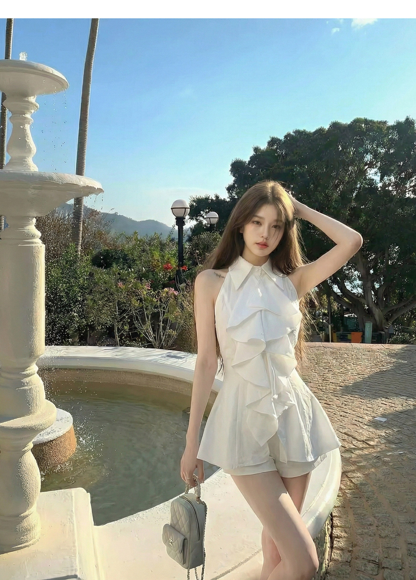 Women's Halter Ruffled Short Jumpsuit