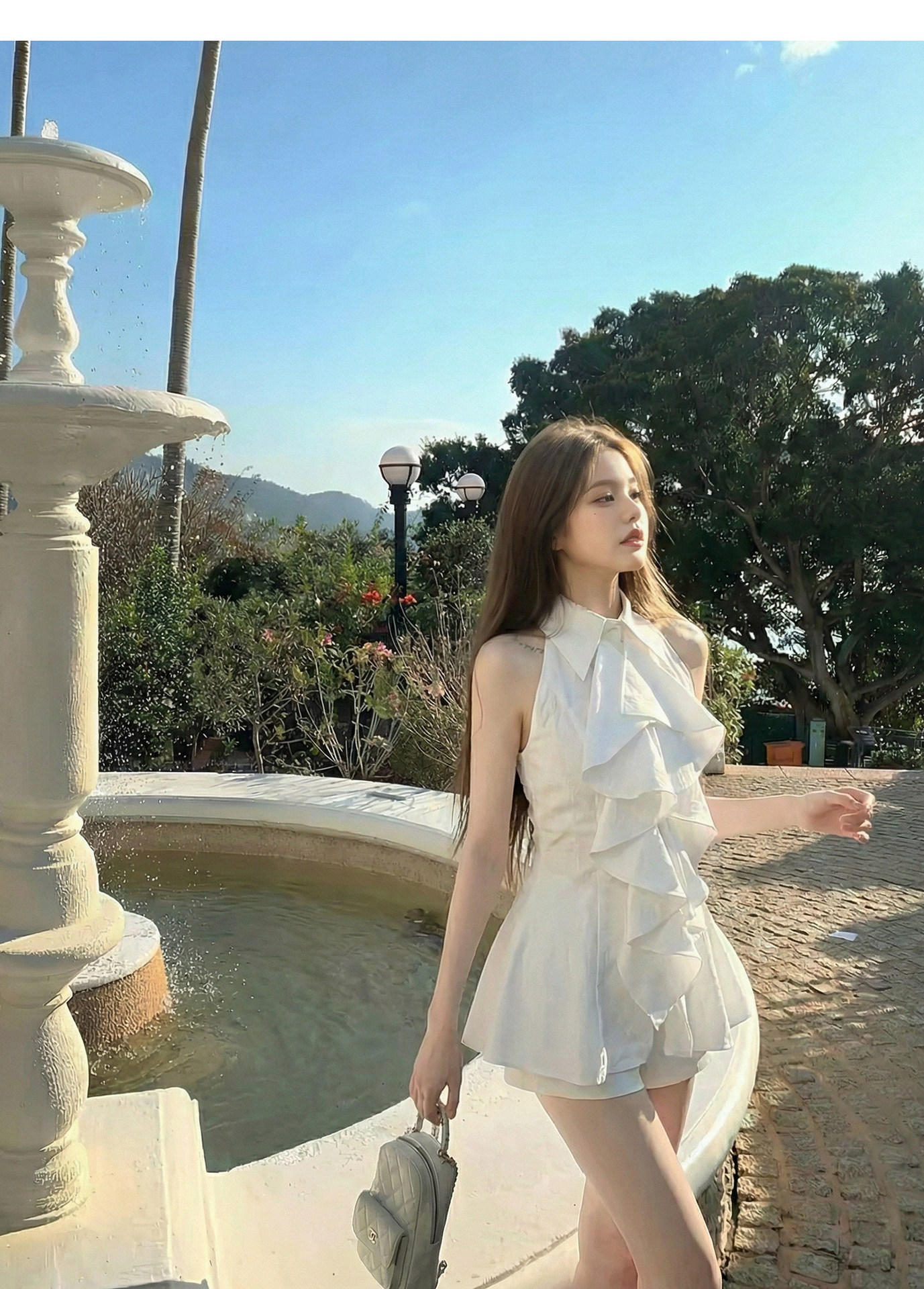 Women's Halter Ruffled Short Jumpsuit