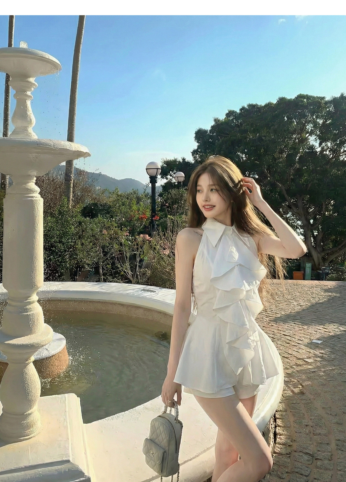 Women's Halter Ruffled Short Jumpsuit