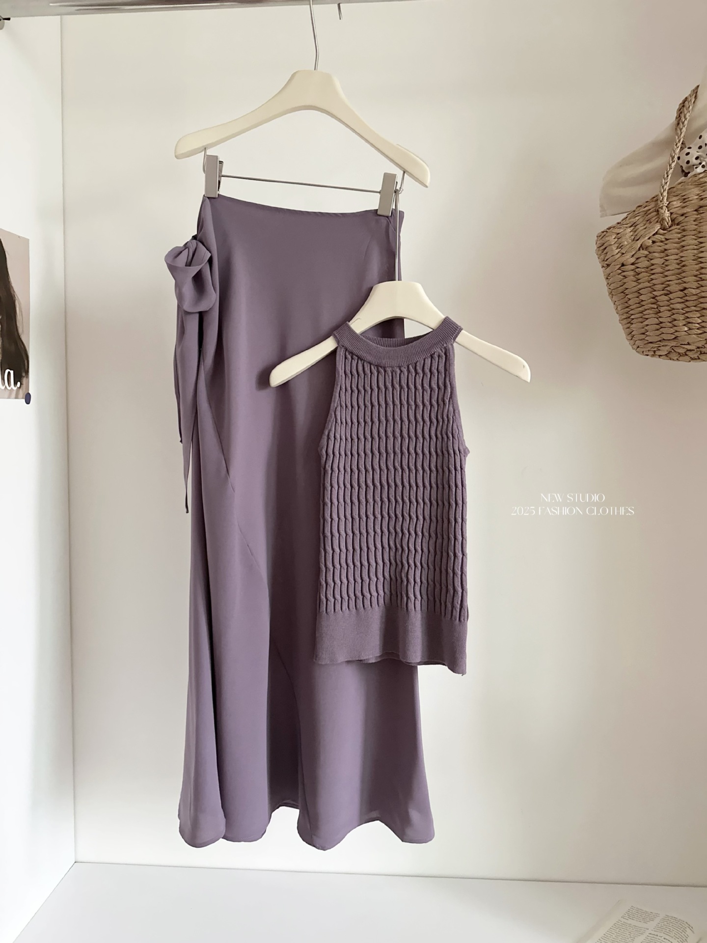 Summer Halter Knit Top & Skirt Set