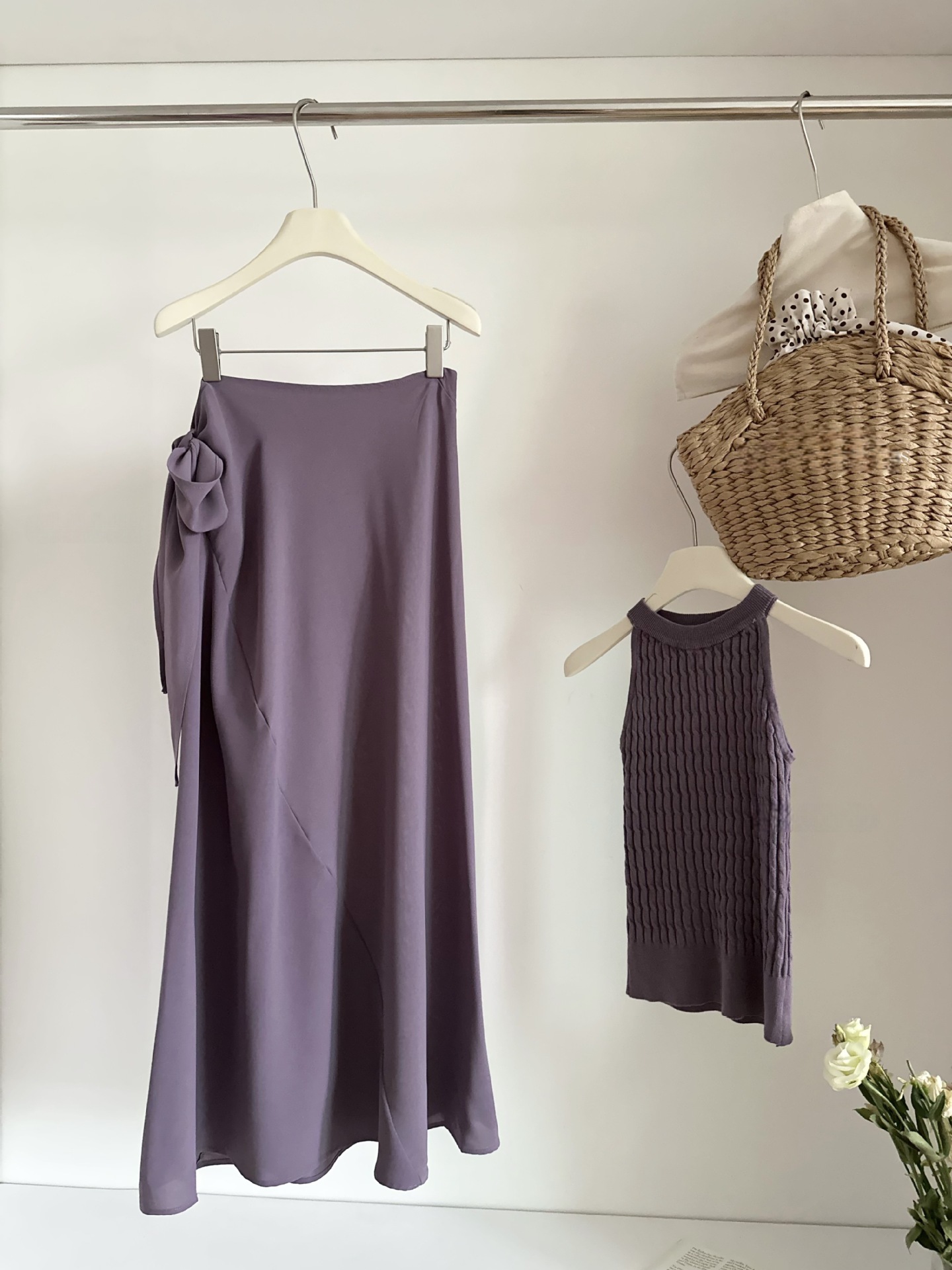 Summer Halter Knit Top & Skirt Set