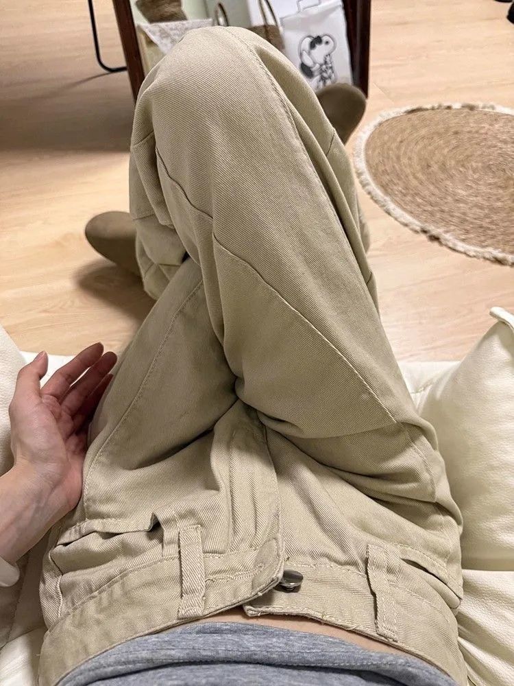 Khaki Star Embroidered Jeans