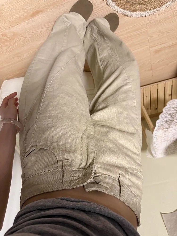 Khaki Star Embroidered Jeans