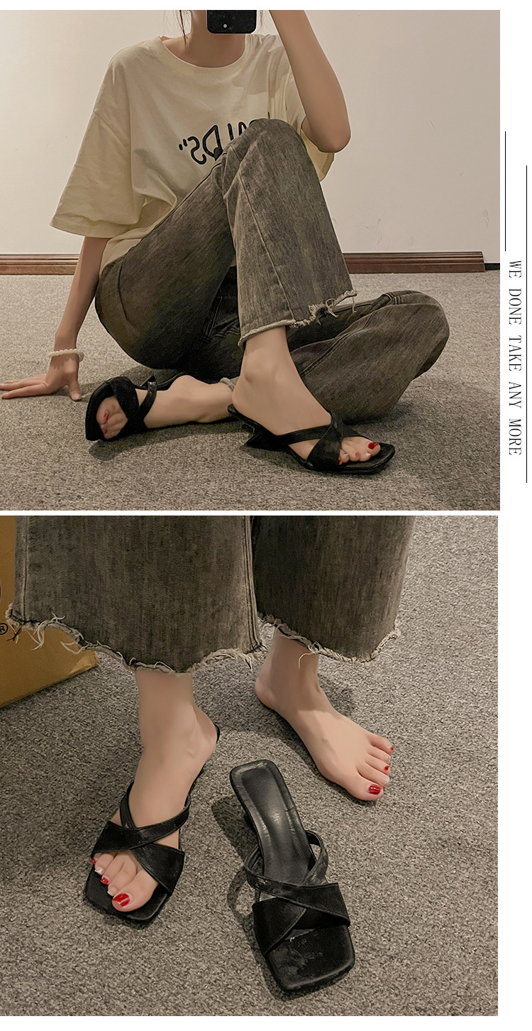2025 Summer French Wedge Slide Sandals