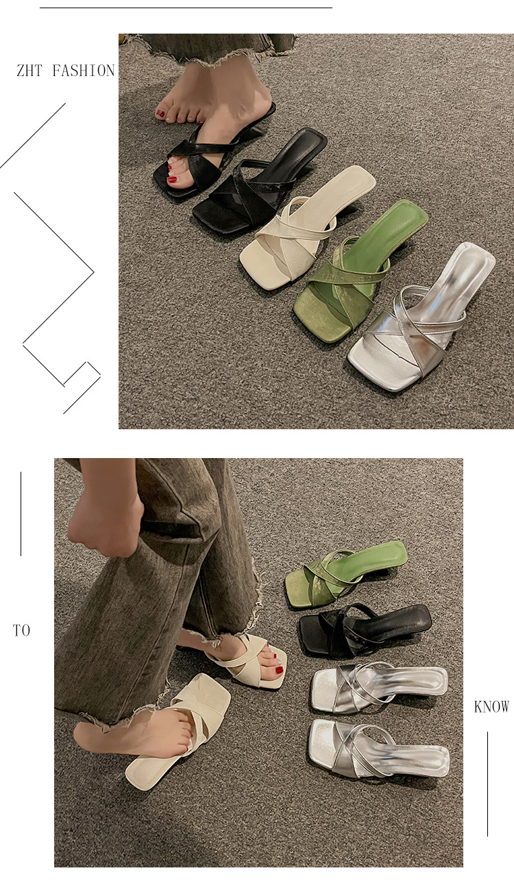 2025 Summer French Wedge Slide Sandals
