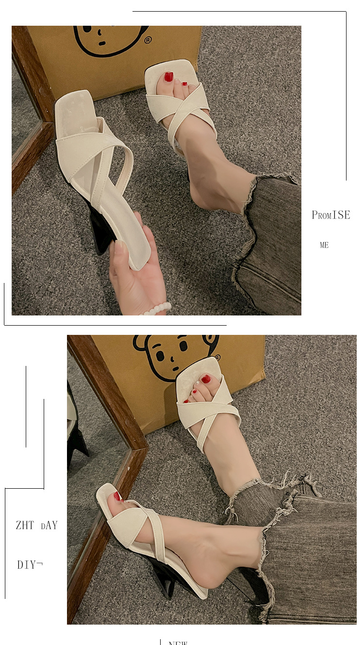 2025 Summer French Wedge Slide Sandals