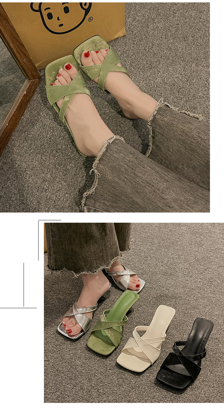2025 Summer French Wedge Slide Sandals