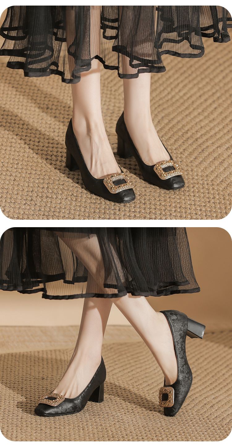 New Chinese Square Toe Pumps