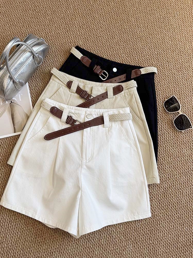 High Waist Wide Leg Denim Shorts