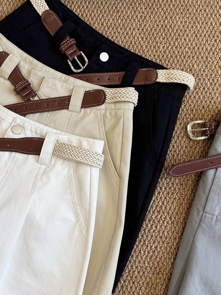 High Waist Wide Leg Denim Shorts