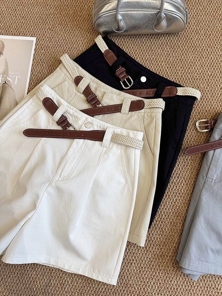 High Waist Wide Leg Denim Shorts