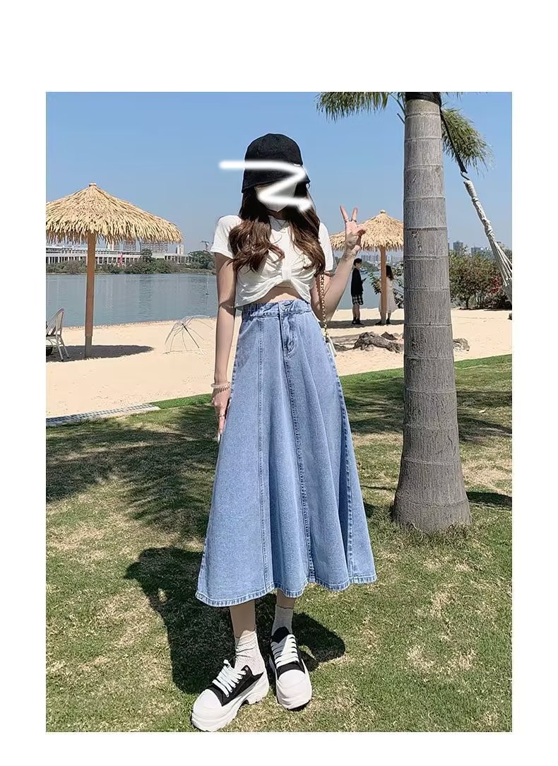 Korean Plus Size Denim Skirt