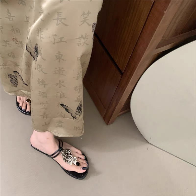 Women's Rhinestone French Flip Flops