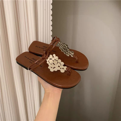 Women's Rhinestone French Flip Flops